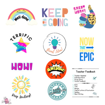 Preview of Teacher feedback stickers - Digital