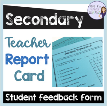 Preview of Teacher grade card/ Student evaluations of teacher