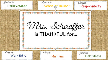 Preview of Teacher is Thankful For Display