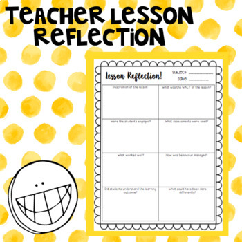 Preview of Teacher lesson reflection