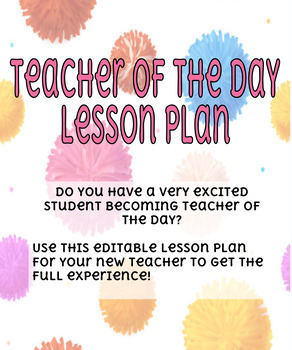 Preview of Teacher of the Day Lesson Plan- EDITABLE Google Slides