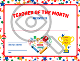 Teacher of the Month Certificate