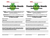 Teacher of the Month Nomination Form