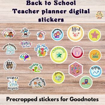 333 Teacher Digital Stickers for Goodnotes, Pre-cropped for Digital  Planner