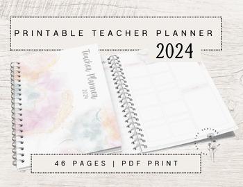 Preview of Teacher planner | printable planner 2024