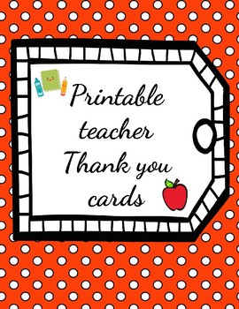 Teacher printable blank thank you cards by Tri-Heart Creations | TPT