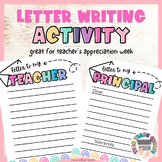 Teacher's Appreciation Week Letter Activity | Thank You No