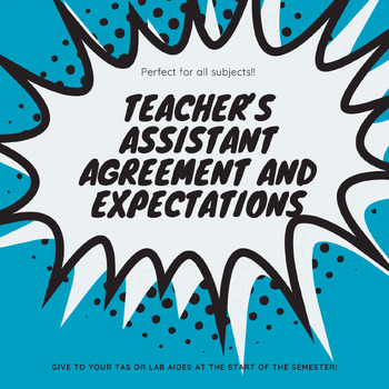 Preview of Teacher's Assistant Agreement and Expectations