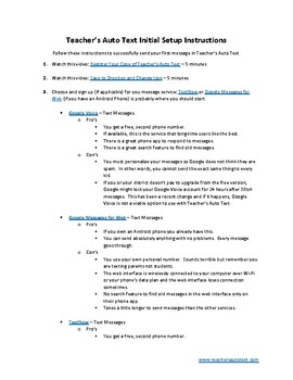 Preview of Teacher's Auto Text - Gradebook and Parental Text Messaging System