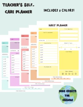Preview of Teacher's Daily Self-Care Planner