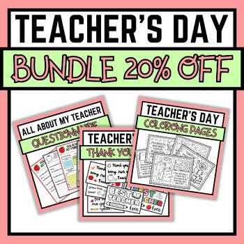 Preview of Teacher Appreciation Week Activity Bundle: Coloring Pages, posters And More!