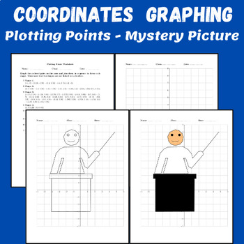 Preview of Teacher's Day Coordinate Plane Mystery Graphing Pictures