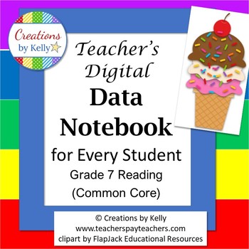 Preview of Teacher's Digital Data Tracker for Every Student, Grade 7 Reading (Common Core)