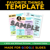Teacher's Favorite Things Template for Google Sheets