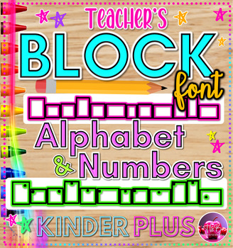 Preview of Teacher's Block Font Writing Font | Pre-K | Kinder | First Grade | Custom