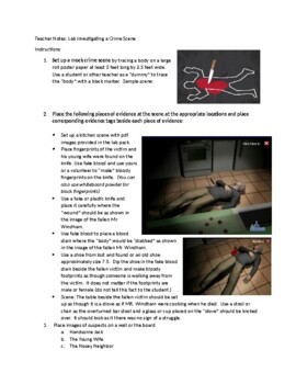 Preview of Teacher's Guide: Lab Activity: Investigating a Crime Scene (Virtual Friendly)