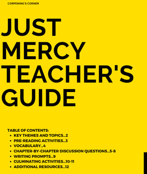 Preview of Teacher's Guide for "Just Mercy" by Bryan Stevenson