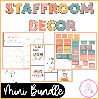 Preview of Teacher's Lounge Staffroom Decor Boho Mini Bundle