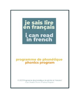 Preview of Teacher's Manual - I Can Read in French Phonics Program 2023