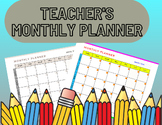 Teacher's Monthly Planner