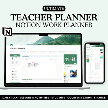 Preview of Teacher's Planner 2024 Notion Template For Academic & Classroom Management