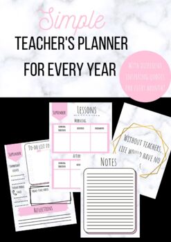Preview of Teacher's Planner/ Organiser (PERSONALISED OPTION)