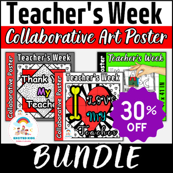 Preview of Teacher's Week Collaborative Art Poster BUNDLE - Fun Projects PACK