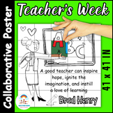 Teacher's Week Collaborative Art Poster - Fun Coloring Project