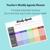 Teacher's Weekly Agenda / Planner (.DOC Editable Version)