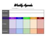 Teacher's Weekly Agenda / Planner (PDF Version)