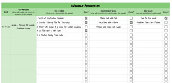 Preview of Teacher's Weekly Calendar - Minute by Minute Planning Document