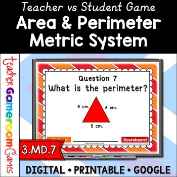 Preview of Area and Perimeter Powerpoint Game Metric System