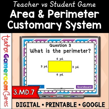 Preview of Area and Perimeter Powerpoint Game (Customary System)