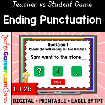 Preview of Ending Punctuation Game - Grammar Review - Spelling Games