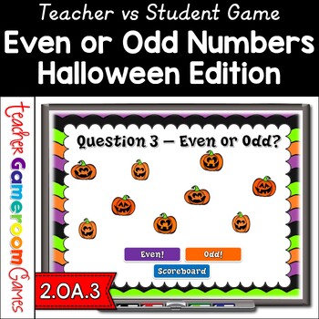 Preview of Even or Odd Numbers Jack-O-Lantern Halloween Powerpoint Game