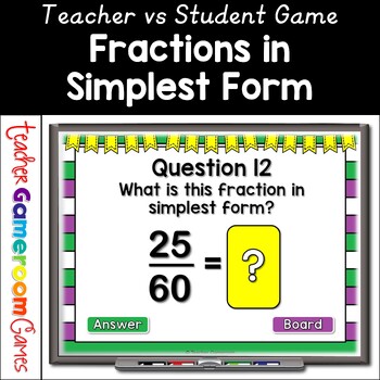 Preview of Fractions in Simplest Form Game | Simplifying Fractions Activities