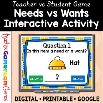 Preview of Needs and Wants Powerpoint Game | Digital Resources | Social Studies Activity