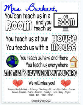 Preview of Teacher zoom/room gift tag or thank you tag