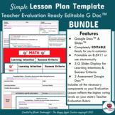 TeacherPerformance Evaluation Bundle-Lesson Plan Template,
