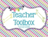 Teacher Toolbox Labels- Rainbow Stripe Theme- Editable