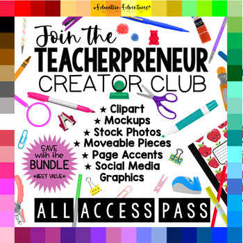 Preview of Teacherpreneur Creator Club Unlimited Access Pass - Graphics for TpT Sellers