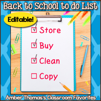 Preview of Teacher's Back to School to do List