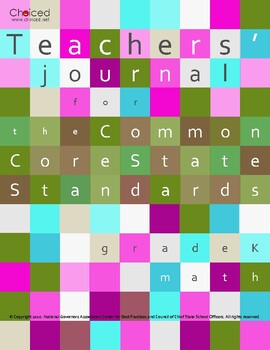 Preview of Teachers' CCSS journal - Math K