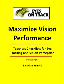 Preview of Teacher's Checklists for Eye Tracking and Vision Perception