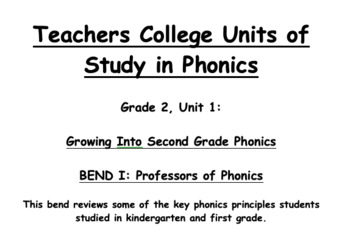 Preview of Teachers College Second Grade Phonics - Growing Into Second-Grade Phonics BEND I