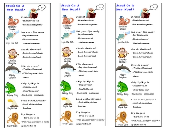 printable kindergarten free bookmarks Bookmarks Strategies Teacher's by Decoding Creatures