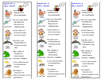 Preview of Teacher's Creatures Decoding Strategies Bookmarks