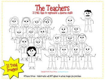 Teachers Line Art B/W Cartoon Clip Art for Commercial Use ...