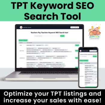 Preview of Teachers Pay Teachers Keyword SEO Search Tool - Keyword Tool For TPT Sellers