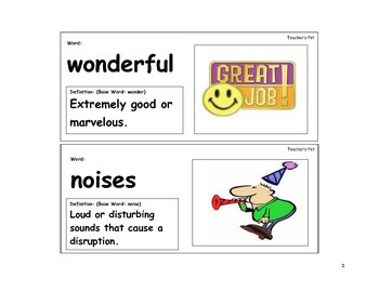 Preview of Teacher's Pet Vocabulary Cards